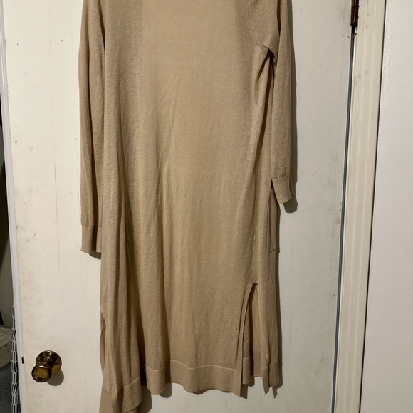 Long Beige Cardigan with Pockets - Picture 2 of 2